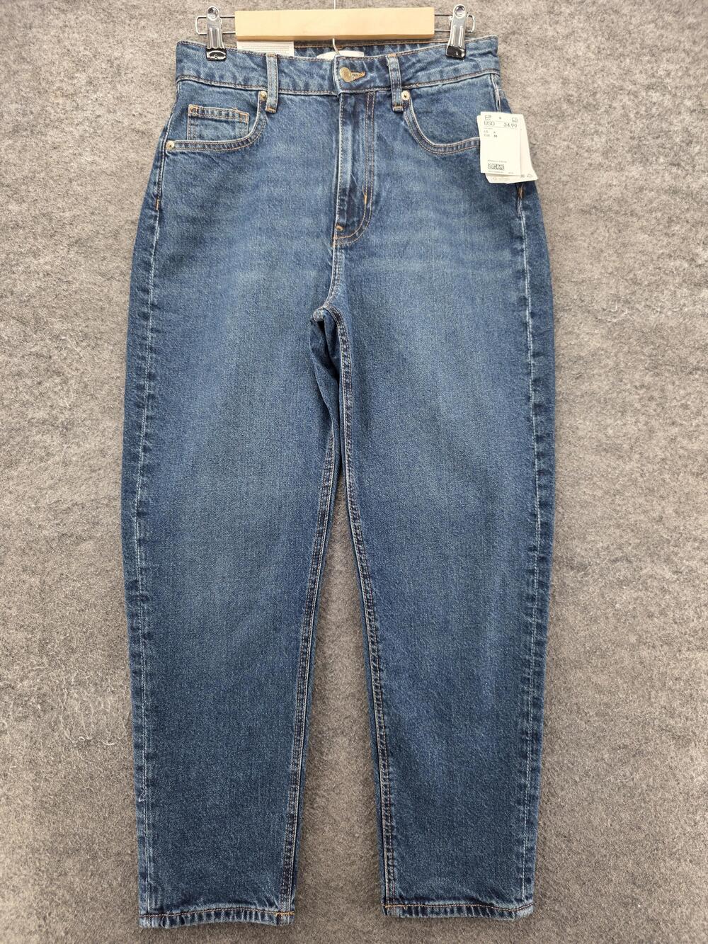 H&M Jeans Womens 6 Blue Tapered High Waist Comfort Stretch Ankle 27.5 Inseam